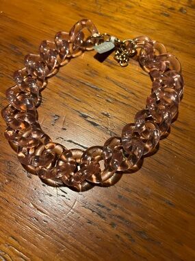 J. Crew Translucent Peach-Link Necklace with Gold Hardware